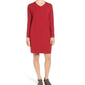 Eileen Fisher V-neck Stretch Jersey Dress NWOT